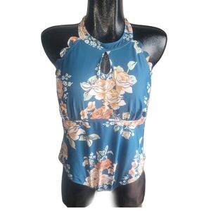 Shein Floral Halter Neck Style Swimsuit 2XL
